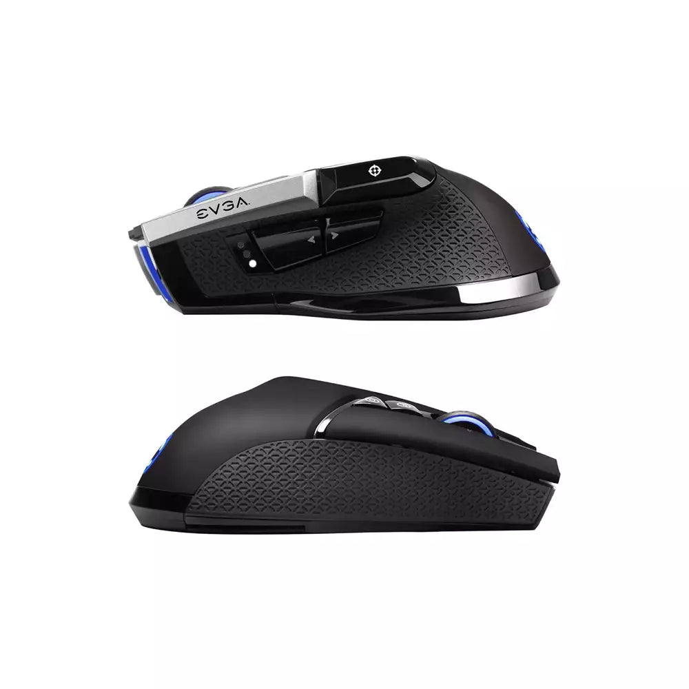 (Open Box, Without USB Dongle) EVGA X20 Bluetooth Wireless Gaming Mouse, Wireless, Black, Customizable, 16,000 DPI, 5 Profiles, 10 Buttons, 3 Sensors (Black) (60 Days Warranty)