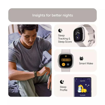 (Open Box) Fitbit Sense 2 Smartwatch Watch For Health and Fitness (With GPS) (Lunar White/Platinum Aluminium, Blue Mist/Soft Gold Aluminium) (90 Days Warranty)