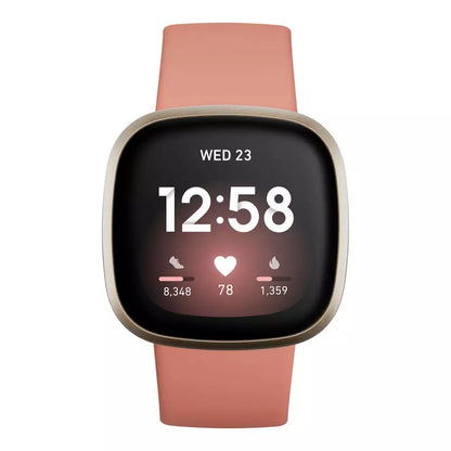 (Pre-Owned, Excellent) Fitbit Versa 3 Smartwatch Watch For Health and Fitness (With GPS) (Gold) (90 Days Warranty)