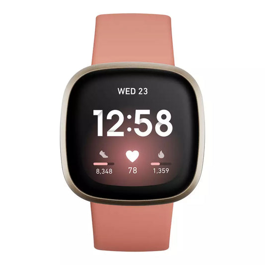 (Pre-Owned, Excellent) Fitbit Versa 3 Smartwatch Watch For Health and Fitness (With GPS) (Gold) (90 Days Warranty)