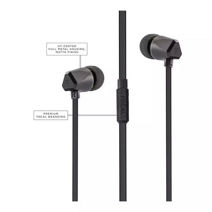 (Open Box Condition) Focal Sense 100 SI Wired In-Ear Earphones With 3.5mm Jack For iPods, Walkmans, MP3 Players, iPhones, Android and Devices With 3.5mm Port (6 Months Warranty)