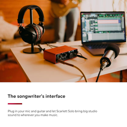 (Open Box Condition) Focusrite Scarlett Solo 4th Gen USB Audio Interface, High-Fidelity, Studio Quality Recording, (Red) (6 Months Warranty)