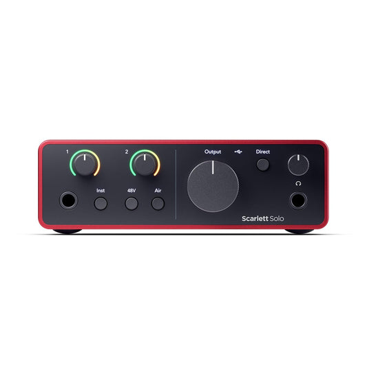 (Open Box Condition) Focusrite Scarlett Solo 4th Gen USB Audio Interface, High-Fidelity, Studio Quality Recording, (Red) (6 Months Warranty)
