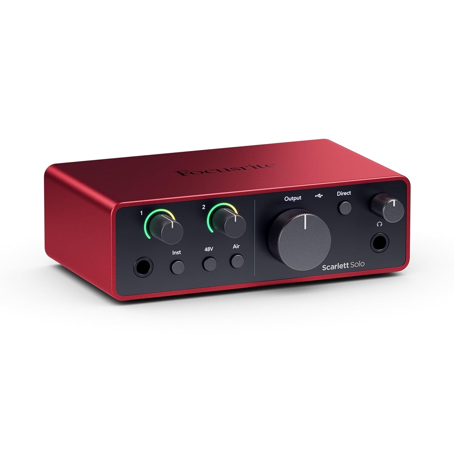 (Open Box Condition) Focusrite Scarlett Solo 4th Gen USB Audio Interface, High-Fidelity, Studio Quality Recording, (Red) (6 Months Warranty)