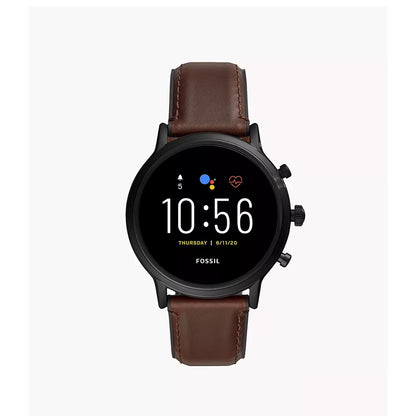 (Pre-Owned, Very Good) Fossil Gen 5 Stainless Steel Carlyle HR Touchscreen For Men, Smartwatch with Speaker, Music Storage, Calls and Smartphone Notifications, (Black Leather Strap) (45 Days Warranty)