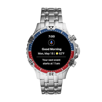 (Pre-Owned, Excellent) Fossil Gen 5 Garrett Smartwatch With Call Support (Blue and Red) (90 Days Warranty)