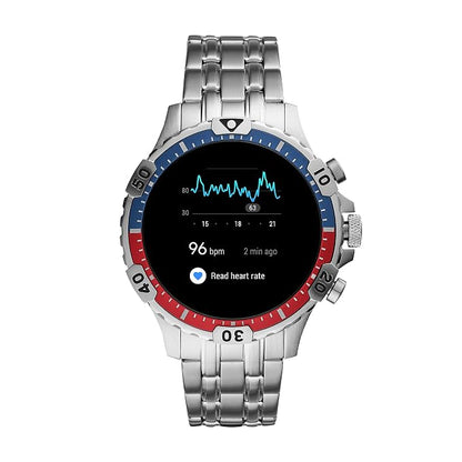 (Pre-Owned, Excellent) Fossil Gen 5 Garrett Smartwatch With Call Support (Blue and Red) (90 Days Warranty)
