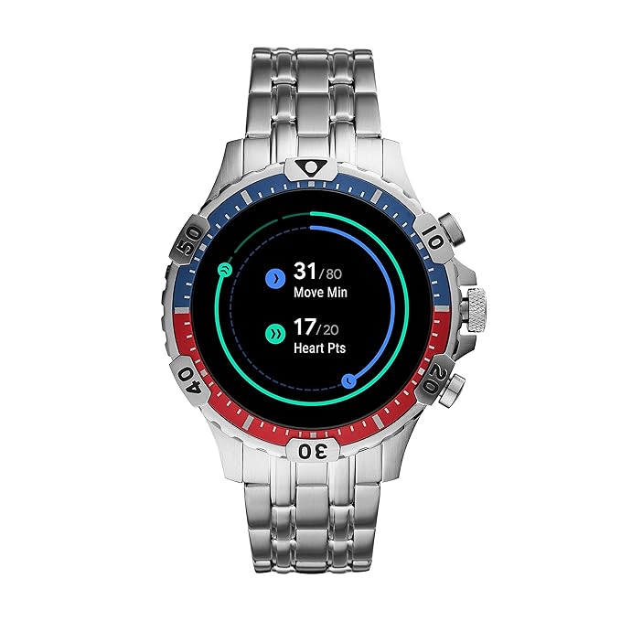 (Pre-Owned, Excellent) Fossil Gen 5 Garrett Smartwatch With Call Support (Blue and Red) (90 Days Warranty)