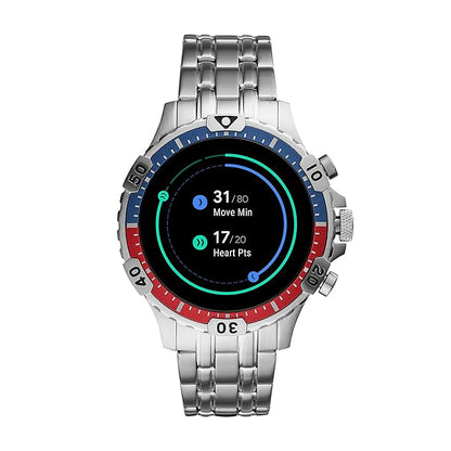 (Pre-Owned, Excellent) Fossil Gen 5 Garrett Smartwatch With Call Support (Blue and Red) (90 Days Warranty)