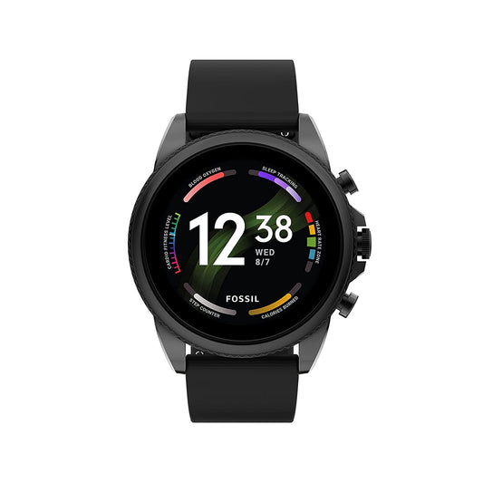(Pre-Owned, Very Good) Fossil Gen 6 Smartwatch With Google Wear OS (Black) (90 Days Warranty) (With New Silicone Strap)