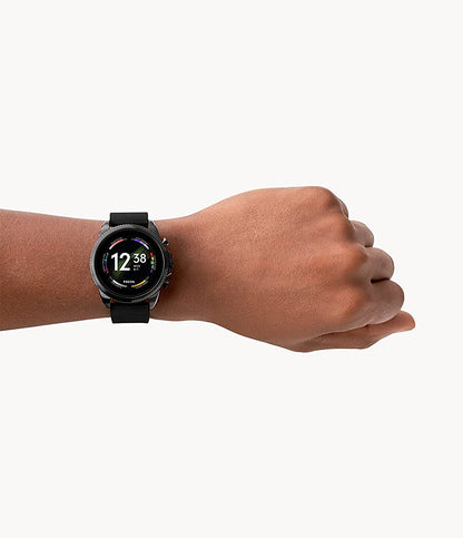 (Pre-Owned, Very Good) Fossil Gen 6 Smartwatch With Google Wear OS (Black) (90 Days Warranty) (With New Silicone Strap)