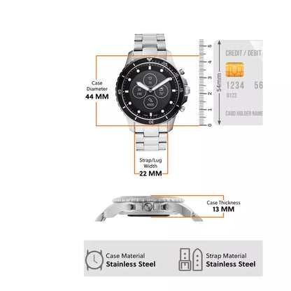 (Open Box Condition) Fossil Hybrid Smartwatch With Analogue + E Ink Display (With Notifications, HR Monitor, Step Tracker) (120 Days Warranty)