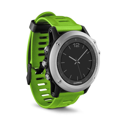 (Pre-Owned, Good) Garmin Fenix 3 Multi-Sport GPS Smartwatch With Color Display (Silver and Green) (90 Days Warranty)