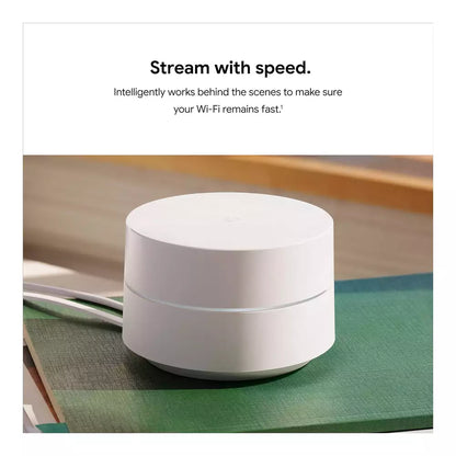 (Pre-Owned, Very Good) Google AC-1304 Mesh Wi-Fi Router Wide Area Coverage (White) (90 Days Warranty)