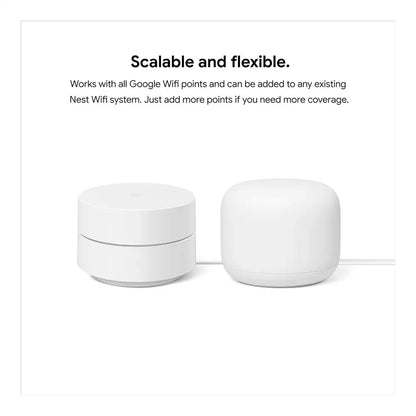 (Pre-Owned, Very Good) Google AC-1304 Mesh Wi-Fi Router Wide Area Coverage (White) (90 Days Warranty)