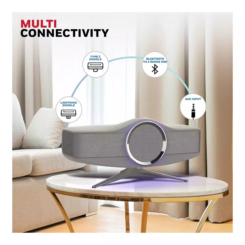 (Open Box) Honeywell Aviator Hi-Fi Home Speaker With Bluetooth, Lossless Dongle Support (240W, 5 Drivers) (Silver) (6 Months Warranty)