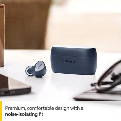 (Open Box) Jabra Elite 3 in Ear Wireless Bluetooth Earbuds – Noise Isolating with 4 Built-in Microphones for Clear Calls, Rich Bass, Customizable Sound & Mono Mode (Navy) (60 Days Warranty)