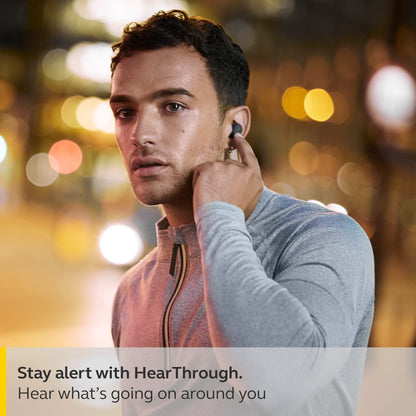 (Open Box) Jabra Elite 4 Active in-Ear Bluetooth True Wireless Ear Buds with Secure Active Fit, 4 Built-in Microphones, Active Noise Cancellation and Adjustable HearThrough Technology (Blue, Black) (60 Days Warranty)