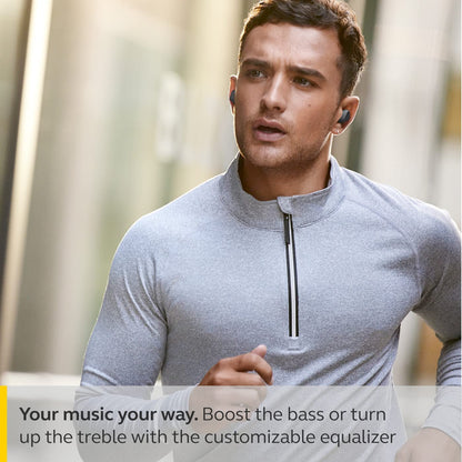 (Open Box) Jabra Elite 4 Active in-Ear Bluetooth True Wireless Ear Buds with Secure Active Fit, 4 Built-in Microphones, Active Noise Cancellation and Adjustable HearThrough Technology (Blue, Black) (60 Days Warranty)