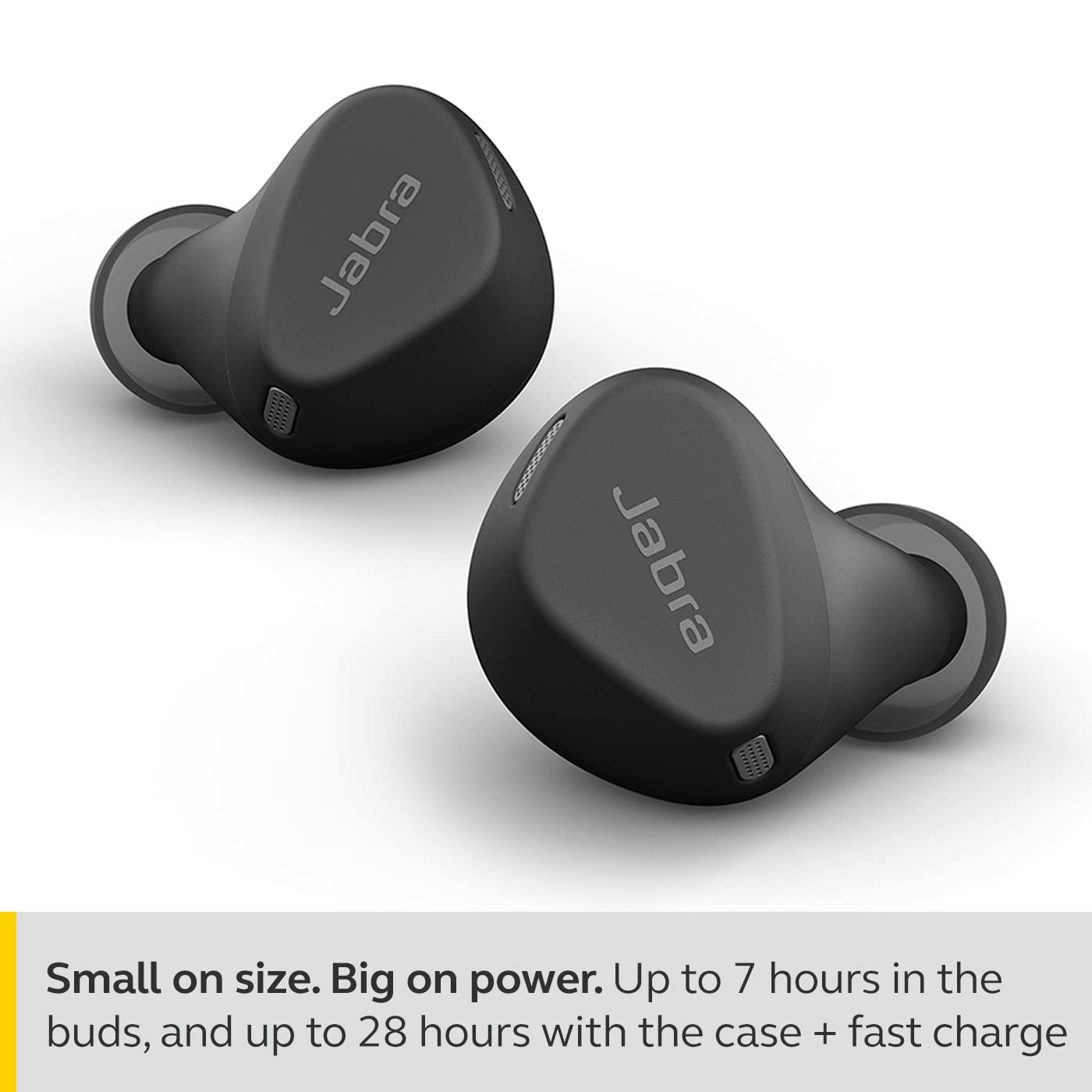 (Open Box) Jabra Elite 4 Active in-Ear Bluetooth True Wireless Ear Buds with Secure Active Fit, 4 Built-in Microphones, Active Noise Cancellation and Adjustable HearThrough Technology (Blue, Black) (60 Days Warranty)