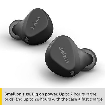 (Open Box) Jabra Elite 4 Active in-Ear Bluetooth True Wireless Ear Buds with Secure Active Fit, 4 Built-in Microphones, Active Noise Cancellation and Adjustable HearThrough Technology (Blue, Black) (60 Days Warranty)