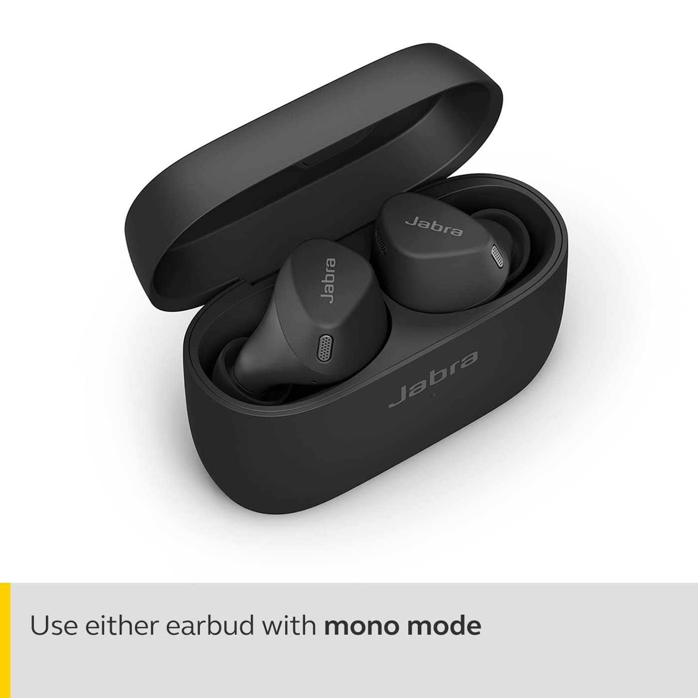 (Open Box) Jabra Elite 4 Active in-Ear Bluetooth True Wireless Ear Buds with Secure Active Fit, 4 Built-in Microphones, Active Noise Cancellation and Adjustable HearThrough Technology (Blue, Black) (60 Days Warranty)