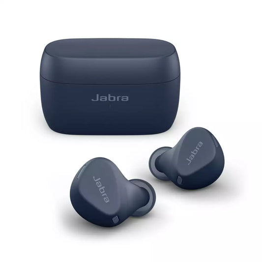 (Open Box) Jabra Elite 4 Active in-Ear Bluetooth True Wireless Ear Buds with Secure Active Fit, 4 Built-in Microphones, Active Noise Cancellation and Adjustable HearThrough Technology (Blue, Black) (60 Days Warranty)