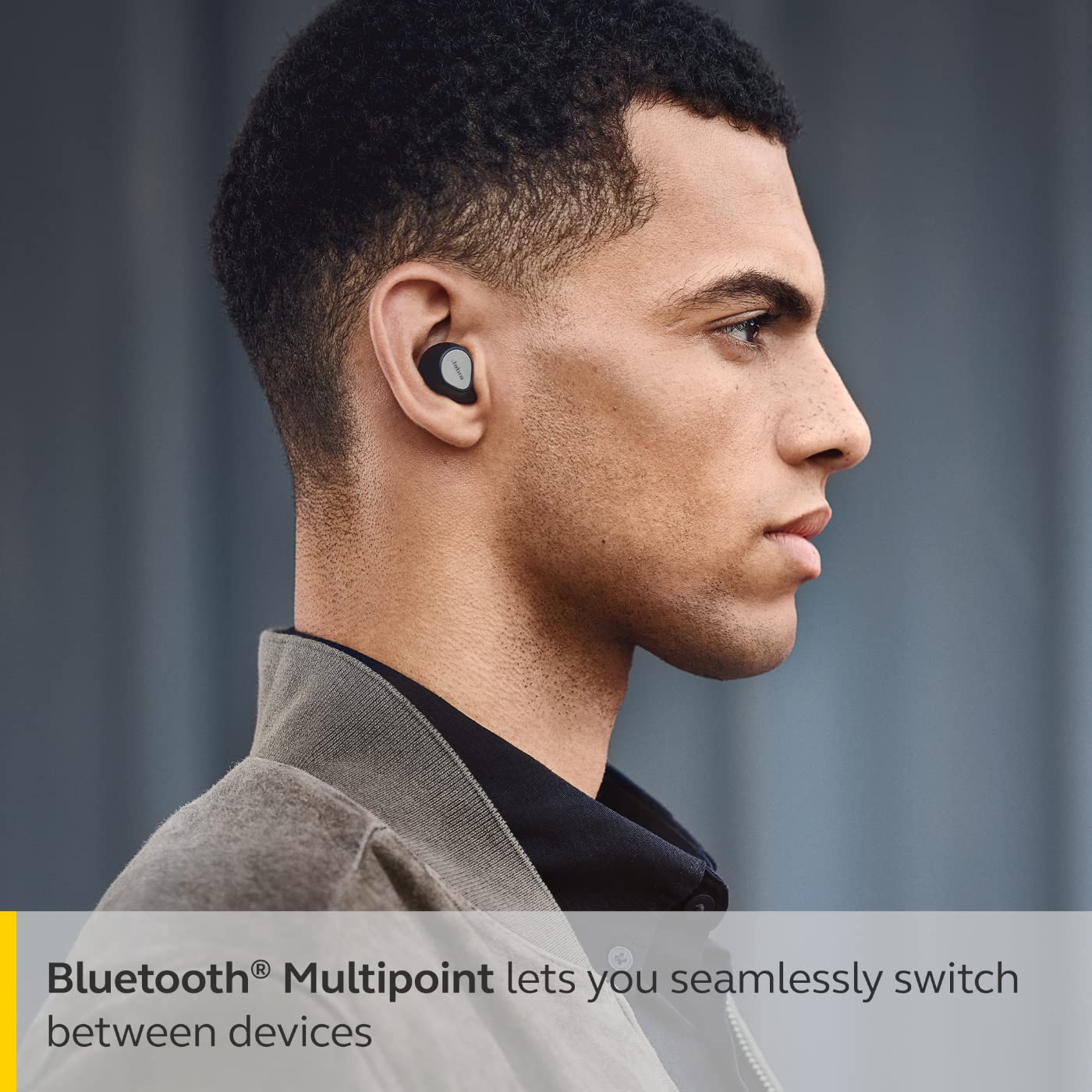 (Open Box Condition) Jabra Elite 7 Pro in Ear Bluetooth Truly Wireless in Ear Earbuds with Mic, Active Noise Cancellation, Compact Design, MultiSensor Voice Tech (Titanium Black, Gold Biege) (60 Days Warranty)
