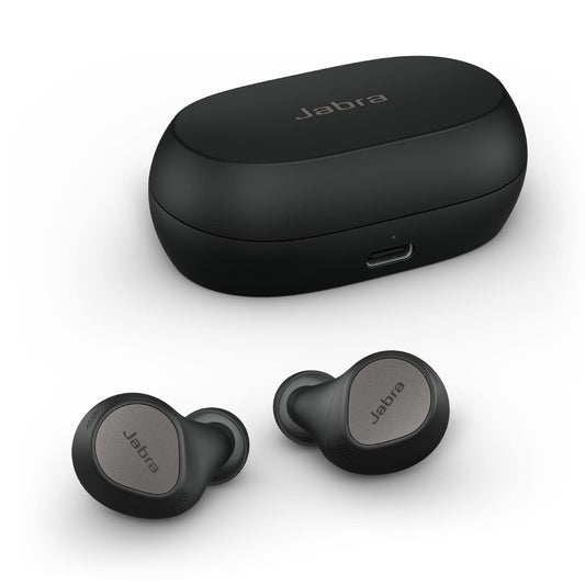 (Open Box Condition) Jabra Elite 7 Pro in Ear Bluetooth Truly Wireless in Ear Earbuds with Mic, Active Noise Cancellation, Compact Design, MultiSensor Voice Tech (Titanium Black, Gold Biege) (60 Days Warranty)