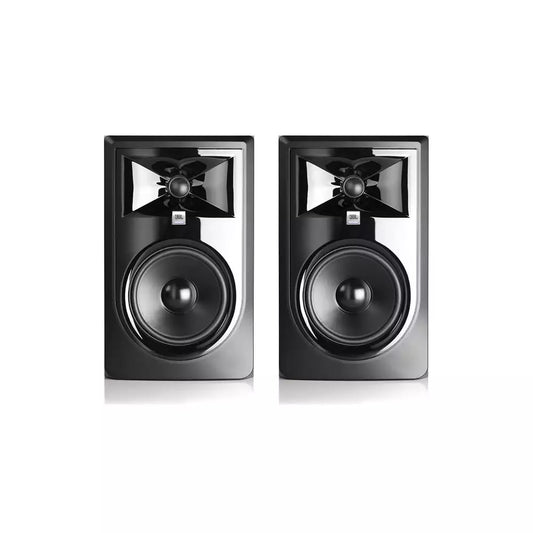 (Open Box) JBL 306P MKII Powered 6-Inch Two-Way XLR Studio Monitor Bundle (Pair) (Black) (9 Months Warranty)