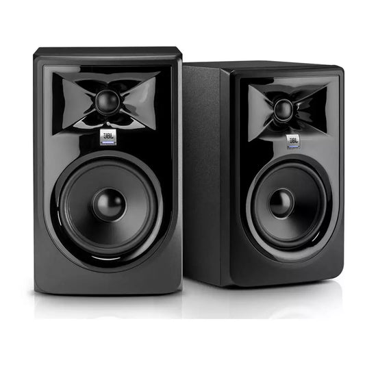 (Open Box) JBL 306P MKII Powered 6-Inch Two-Way XLR Studio Monitor Bundle (Pair) (Black) (9 Months Warranty)
