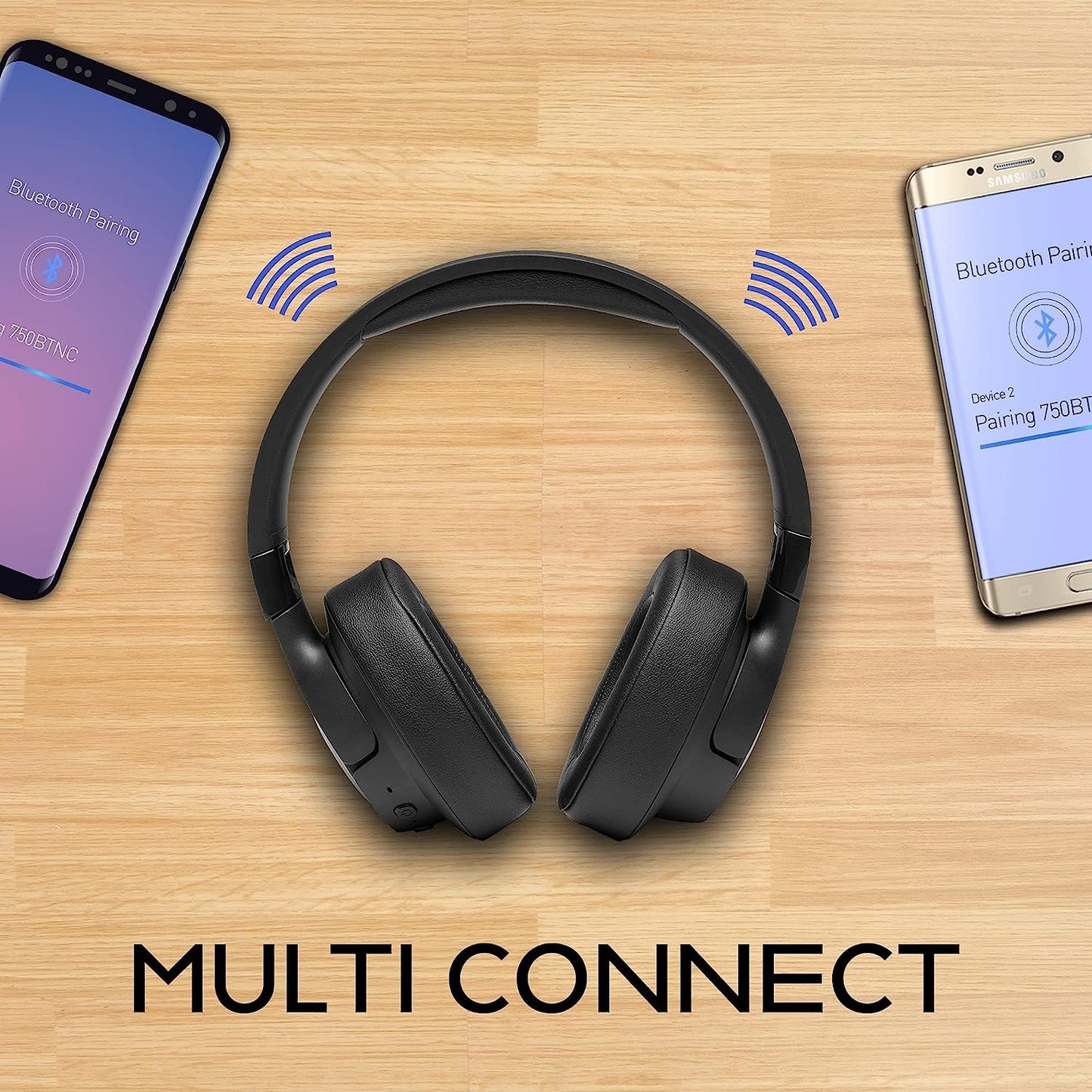(Pre-Owned, Good) JBL Tune 750BTNC Active Noise Cancelling Bluetooth Headphones With Upto 22 Hrs Battery (Blue) (60 Days Warranty)