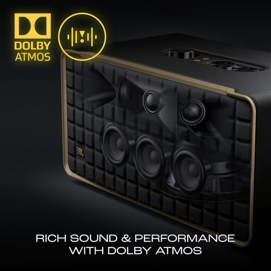 (Open Box) JBL Authentics 500, Dolby Atmos Smart Home Speaker Built-in WiFi and Music Streaming, Voice Assist and Bluetooth Connectivity (Black) (11 Months Warranty)