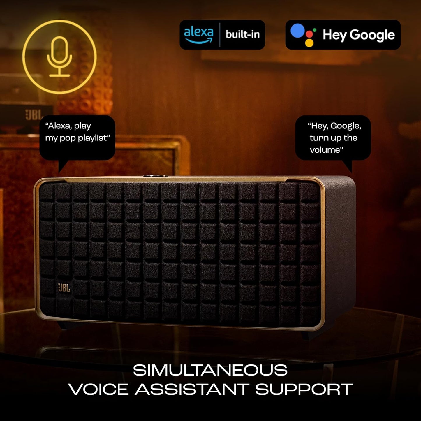 (Open Box) JBL Authentics 500, Dolby Atmos Smart Home Speaker Built-in WiFi and Music Streaming, Voice Assist and Bluetooth Connectivity (Black) (11 Months Warranty)