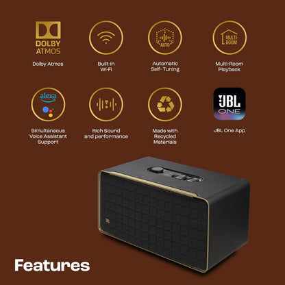 (Open Box) JBL Authentics 500, Dolby Atmos Smart Home Speaker Built-in WiFi and Music Streaming, Voice Assist and Bluetooth Connectivity (Black) (11 Months Warranty)