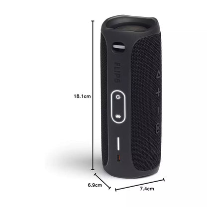 (Pre-Owned, Very Good) JBL Flip 5 Wireless Bluetooth Speaker, Signature Sound with Powerful Bass Radiator (Black, Blue) (60 Days Warranty)