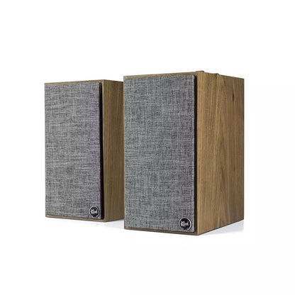 (Open Box Condition) Klipsch Fives Powered Bookshelf Speakers, Acoustic Horn-Loaded Technology (HDMI ARC, Bluetooth, Hi-Res Support) (Walnut) (120 Days Warranty)
