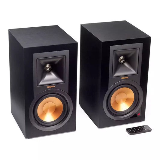 (Pre-Owned) Klipsch R-15PM Powered Bookshelf Speakers with Bluetooth, Klipsch Horn-Loaded Technology (Pair) (Black) (90 Days Warranty)