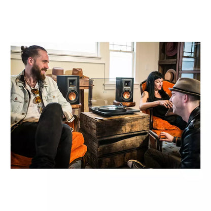 (Pre-Owned) Klipsch R-15PM Powered Bookshelf Speakers with Bluetooth, Klipsch Horn-Loaded Technology (Pair) (Black) (90 Days Warranty)