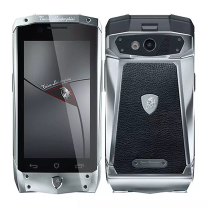 (Open Box) Lamborghini Tonino Antares Luxury Android Smartphone (Stainless Steel and Leather) (32GB) (Silver) (90 Days Warranty)