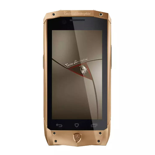 (Open Box) Lamborghini Tonino Antares Luxury Android Smartphone (Stainless Steel and Leather) (32GB) (Gold) (90 Days Warranty)