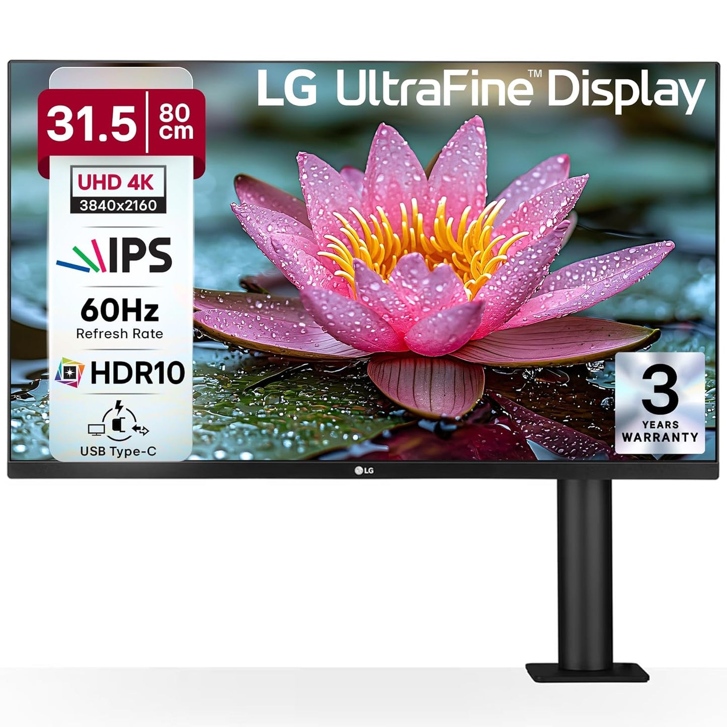 (Open Box Condition) LG 32UN880K 80cm (31.5 Inch) Ultrafine UHD(3840 x 2160) IPS Monitor with Ergo Stand, Anti-Glare, HDR 10, DCI-P3 95% (Black) (6 Months Warranty)