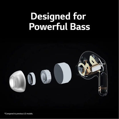 (Open Box) LG TONE FP6W Active Noise Cancelling Earphones, 22 Hrs Battery, UV Nano Case, 3D Sound True Wireless Bluetooth Earphones (White) (90 Days Warranty)