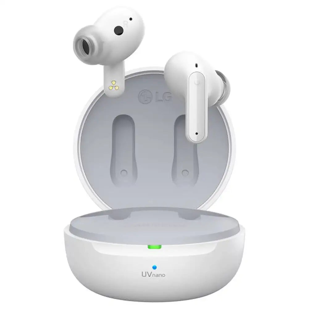 (Open Box) LG TONE FP6W Active Noise Cancelling Earphones, 22 Hrs Battery, UV Nano Case, 3D Sound True Wireless Bluetooth Earphones (White) (90 Days Warranty)