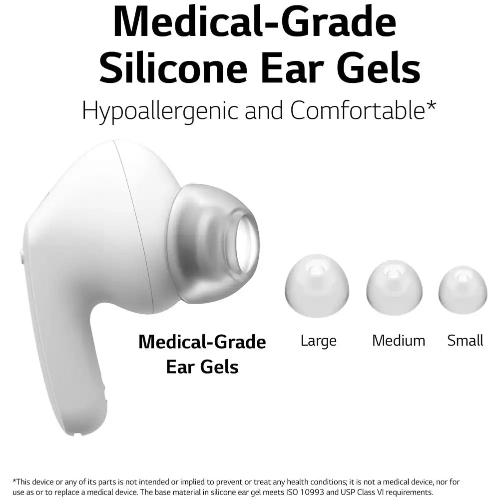 (Open Box) LG TONE FP6W Active Noise Cancelling Earphones, 22 Hrs Battery, UV Nano Case, 3D Sound True Wireless Bluetooth Earphones (White) (90 Days Warranty)