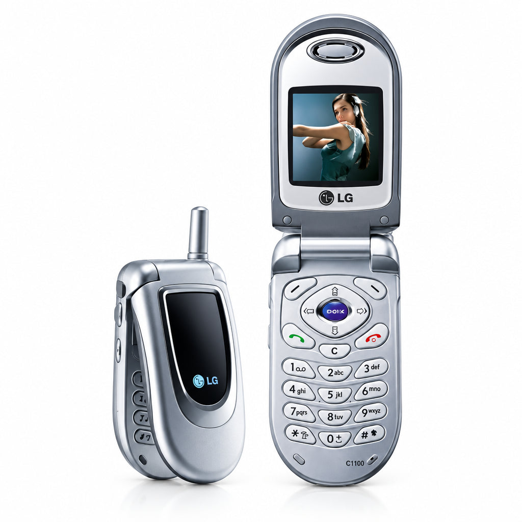 (Open Box Condition) LG C1100 Sleek Flip Phone With Color Display (Silver) + Original Retail Box and Accessories