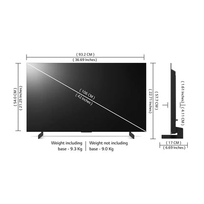 (Open Box Condition) LG C2 42 Inch OLED 4K Ultra HD TV/Monitor With 120Hz VRR, Nvidia G-Sync (42", Gray) (With Wall Mount Only!) (120 Days Warranty) (Demo Available)