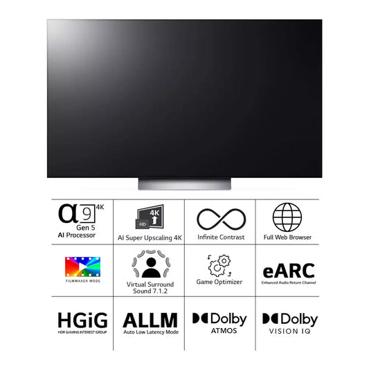 (Pre-Owned, Good) LG C2 55 Inch OLED Smart TV With Nvidia G-Sync, 4K 120Hz (Black) (60 Days Warranty) (With Minor Burn-In Marks) (Available in Delhi Only!)