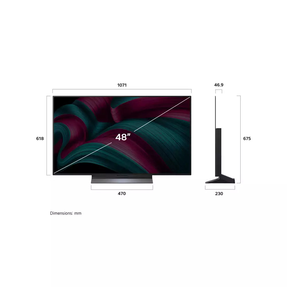 (Open Box Condition) LG C5 48 Inch OLED 4K Ultra HD TV/Monitor With 120Hz VRR, Nvidia G-Sync (48", Gray) (With Wall Mount Only!) (120 Days Warranty) (Available in Delhi Only!) (Demo Available)