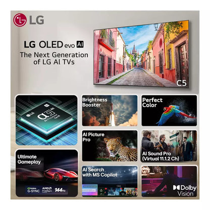 (Open Box Condition) LG C5 48 Inch OLED 4K Ultra HD TV/Monitor With 120Hz VRR, Nvidia G-Sync (48", Gray) (With Wall Mount Only!) (120 Days Warranty) (Available in Delhi Only!) (Demo Available)